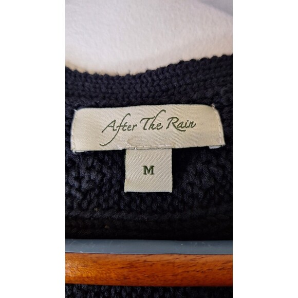 Vtg AFTER THE RAIN Cable Knit Sweater Dress Duster Sz M Button Up Whimsygoth - Picture 3 of 12